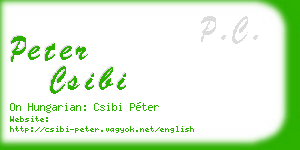 peter csibi business card