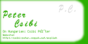 peter csibi business card